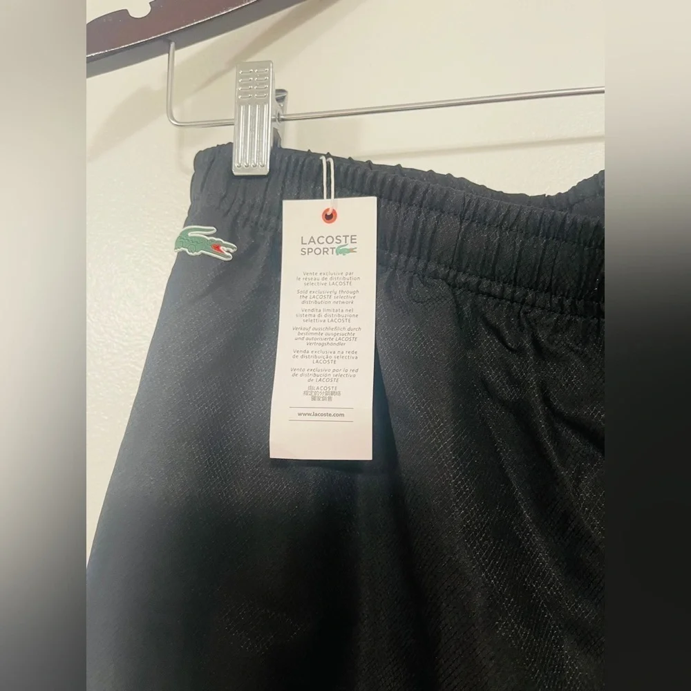 NWT Men’s Lacoste Sport Jogger Pants Black Size 3 (Small) with drawstring - Picture 3 of 12